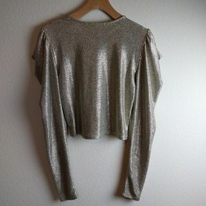 Forever 21 Metallic Blouse SZ L